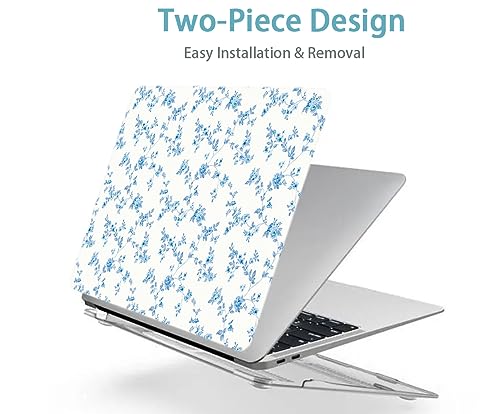 LanBaiLan Compatible with MacBook Air 13 inch Case M5 2026 M4 2025 M3 M2 2024-2022 A3449 A3240 A3113 A2681, 13.6 Plastic Hard Shell Case & Keyboard Cover, Engraved Floral - color: Engraved Floral