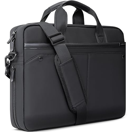 RAINYEAR 15.6 Inch Laptop Bag Expandable Shoulder Bag with Handle for Men | Waterproof Laptop Messenger Bag Large Capacity Computer Laptop Briefcase with Pockets for Travel Business Work Office, Black