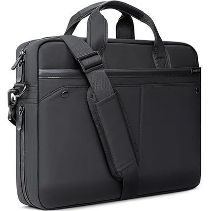RAINYEAR 15.6 Inch Laptop Bag Expandable Shoulder Bag with Handle for Men | Waterproof Laptop Messenger Bag Large Capacity Computer Laptop Briefcase with Pockets for Travel Business Work Office, Black