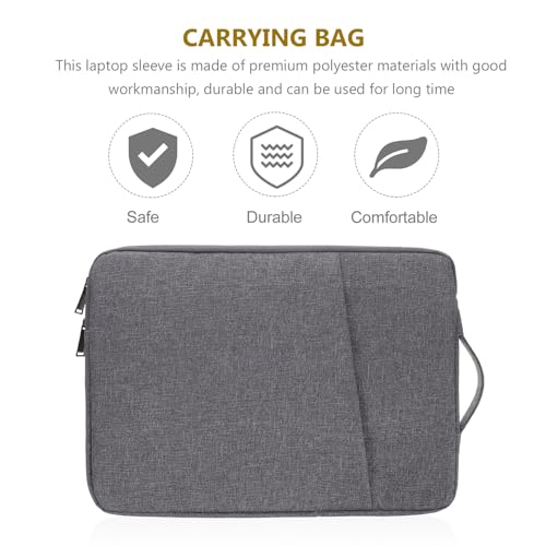 Operitacx Shockproof Laptop Bag 15.6 Inch Sturdy Tablet Carrier Sleeve with Handle Dark Gray Protective Case for Business Travel