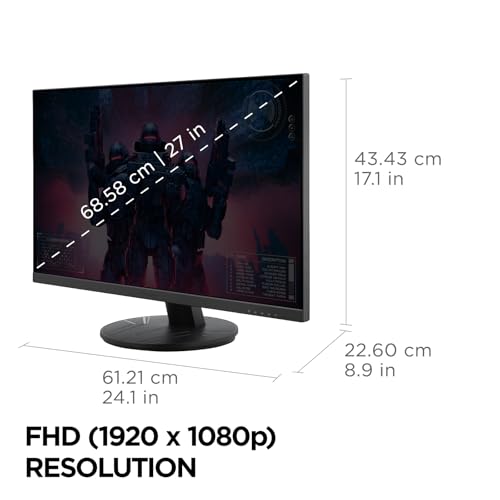 ViewSonic VX2716A 27 Inch 1080p Gaming Monitor, IPS Display with 120Hz and 1ms for Smooth Home Entertainment, DisplayPort, USB-C, and HDMI Inputs - size: 27-Inch