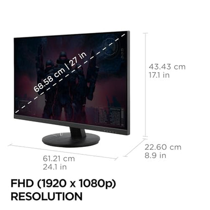 ViewSonic VX2716A 27 Inch 1080p Gaming Monitor, IPS Display with 120Hz and 1ms for Smooth Home Entertainment, DisplayPort, USB-C, and HDMI Inputs - size: 27-Inch