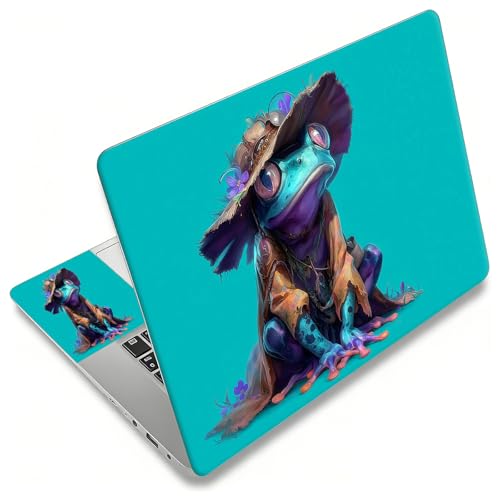 Laptop Skin Sticker Decal, Universal Reusable Vinyl Laptop Cover for 12" 13" 13.3" 14" 15" 15.4" 15.6" Notebook PC, Waterproof Scratch-Resistant with 2 Wrist Pads, Easy to Apply & Remove,Art Frog - color: Art Frog
