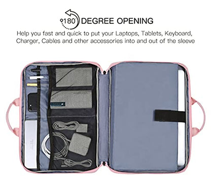 15.6 Inch Laptop Sleeve TSA Case Women Ladies Bag for Macbook Pro 16" M5 M4 M3 M2 M1, Lenovo Ideapad 15.6", HP Envy/Victus 15.6, Dell Inspiron 15, Acer Aspire/Nitro 15, ASUS MSI Macbook 15 Case, Pink - color: Pink, size: 15.6 Inch