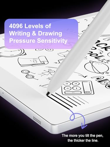 EMR Stylus Pencil for Remarkable 2/1, 4096 Pressure Sensitivity, Palm Rejection, Tilt Function, No Charging, Digital Pen for Kindle Scribe/BOOX Onyx/Samsung/Wacom EMR Devices, White with 2 Tips