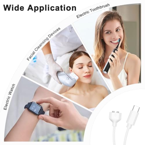 Meliya 2Pack Magnetic USB DC Charger Cable(6mm/0.24inch), Replacement Charging Cord for Rechargeable Toys Massagers Electric Toothbrush - size: USB-A/USB-C