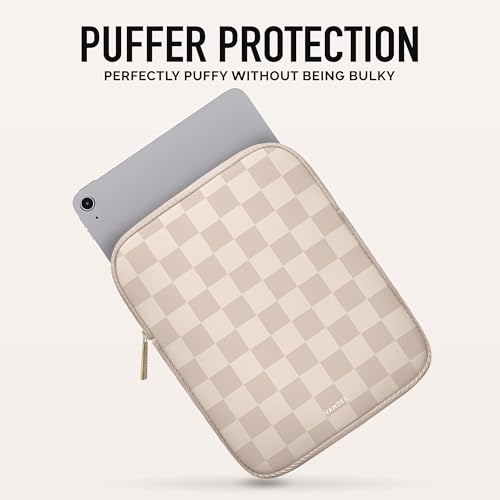 Vandel 9-11 Inch Tablet Sleeve, iPad Sleeve 11 inch Travel Pouch, Fits iPad Pro 11 Inch M4/ 10th Generation 10.9, 9/8th Gen 10.2/ Air 11" 5/4/3 10.9"/10.5", Pro 11 M2, Tab S8/S9 - color: a. Neutral Checker, size: 9-11 Inch Tablet