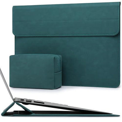 HYZUO 13.3-14 Inch Laptop Case Sleeve with Stand Feature, Dark Green | for MacBook Pro 14 M5/M4/M3/M2/M1 A3426 A3427 2026-2021, MacBook Pro/Air 13.3, 13.5 13.8 Surface Laptop,HP Spectre X360 13/14 - color: Dark Green, size: 13.3-14 Inch