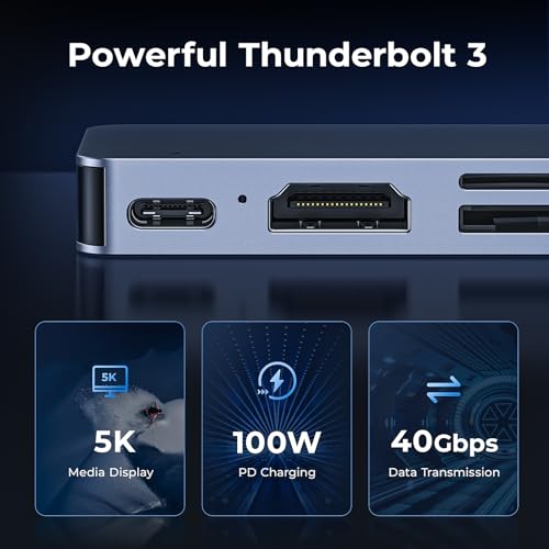 USB C Adapter HDMI Hub for MacBook Pro/Air M1 M2 M3 2024 2023 13" 15" 16",Mac USB Adapter 7-in-2, MacBook Accessories with HDMI, USB C and 3 USB A 3.0 Data Ports, SDµSD Card Reader