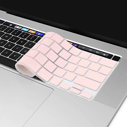 MOSISO Keyboard Cover Compatible with MacBook Pro 13 inch M2 2023, 2022, 2021 2020 M1 A2338 A2289 A2251&Compatible with MacBook Pro 16 2020 2019 A2141 Touch ID,Protective Silicone Skin, Chalk Pink - color: Chalk Pink