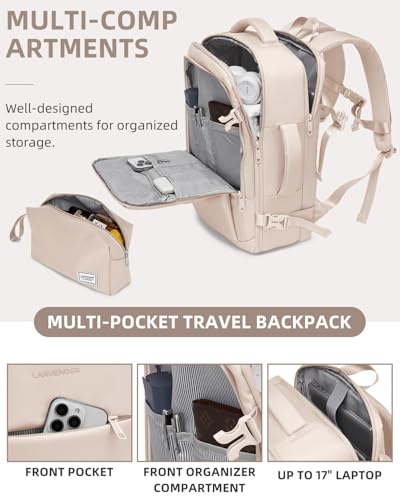 LARVENDER Carry on Luggage Sets 3 Piece, 20 Inch Suitcase, Glossy Champagne | 22x14x9 Airline Approved, Lightweight PC+ABS Hardshell, Smooth 360° Double Wheels, TSA Lock, 3-Piece Set with XL Backpack - color: Glossy Champagne (XL-BP), size: 3 Piece Set (B