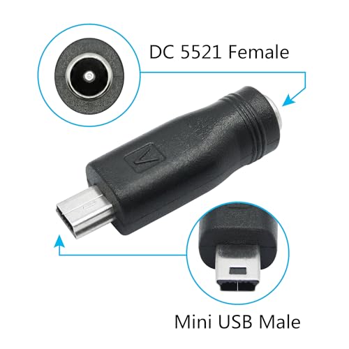 6Pcs DC 5.5mm x 2.1mm to USB Adapter, 5V DC 5521 Female to Type C & Micro & Mini USB Male Plug Convert Connector Power (Mixed) - style: DC to USB - 6Pcs(Mixed)