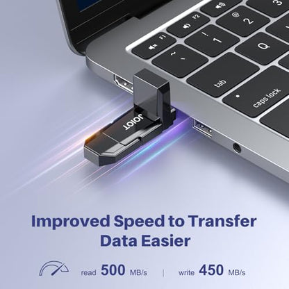 JOIOT USB C Flash Drive 256GB Up to 450MB/s Dual Type-C & USB-A USB 3.2 Solid State Drive USB-C Thumb Drive Compatible with iPhone 15/16/17 Series Smartphone Tablet Laptop Car Smart TV Game Console - size: 256GB (USB 3.2), style: 1 Pack