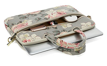 White Rose Patten water resistant Laptop Shoulder Messenger Bag Case Sleeve for 14 Inch 14.1 Inch Laptop,Laptop Briefcase - color: White Rose, size: 14-14.1 Inch