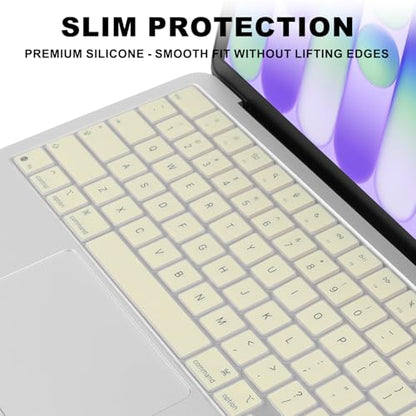 Allinside Keyboard Cover for 2026 MacBook Neo 13-inch A3404 (A18 Pro) & MacBook Air 13"/15" and MacBook Pro 14"/16" (M5 Chip), Premium Silicone Keyboard Protector Skin, US ANSI Layout, Cream White - color: Cream White