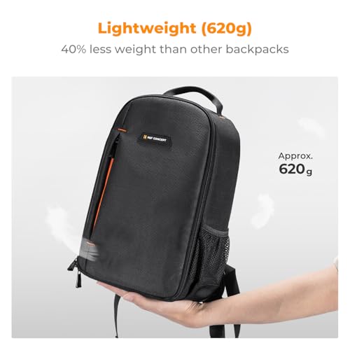 K&F CONCEPT Camera Backpack, DSLR/SLR/Mirrorless Photography Camera Bag | 10L Lightweight, 180 Degree Open, Custom Dividers, with 14in Laptop Compartment & Tripod Holder, for Canon/Nikon/Sony, B08 - style: 01-black-orange