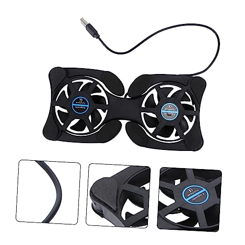 Portable Foldable Laptop Cooling Pad with USB Fans for Notebook Cooling Black Compatible with Laptops for Gaming and Work
