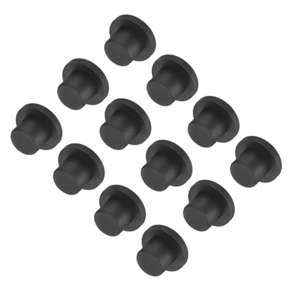 uxcell High Temp Silicone Plug Mount Dia 13mm/0.51 inch t Shaped Rubber Stopper Hole Plugs for Powder Coating Plating Waterproof Plugs Sealing Plugs Black Pack of 12(OD 21mm) - size: 13x21mm