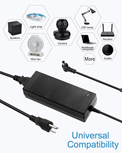 ALITOVE 12V 10A Power Supply AC Adapter 100-240V 50-60Hz to DC 12V 120W | 5-Pack, Compatible 10Amp 8A 6A 12V DC Power Supply, 5.5x2.5mm Plug, DC 12V Power Cord for LED Strip Light CCTV Camera DC Pump - size: 5 Pack (Standard Version)