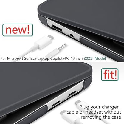 Batianda Case for Microsoft Surface Laptop 13 inch 2025-2026, Matte Black | Fits Model 2095, Lightweight Slim Hard Shell with Scratch-Resistant Protection, Easy Installation, Precision Fit - color: Matte black