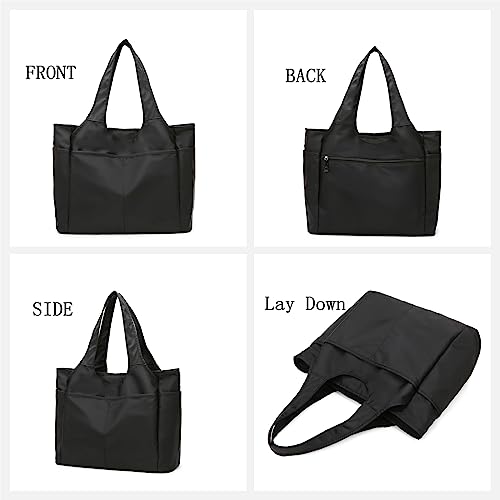 SOYMWIN Tote Bag for Women,Large Tote Bag with Compartments and Multiple Pockets,Quilted Shoulder Bag for Travel Work Sports | Large