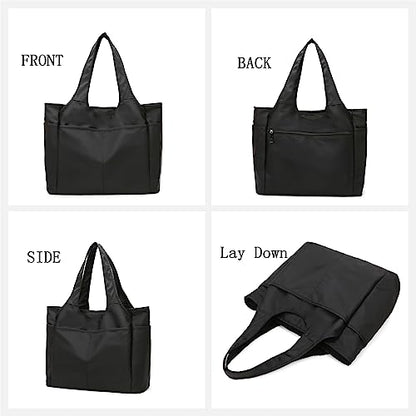 SOYMWIN Tote Bag for Women,Large Tote Bag with Compartments and Multiple Pockets,Quilted Shoulder Bag for Travel Work Sports | Large