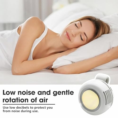 Personal Fan, Portable Clip On Fan for Shirt, USB Rechargeable, White | 360° rotatable air outlet,3-Speed silent Wind mini hands-free bladeless fan, wearable design for office, travel and outdoor