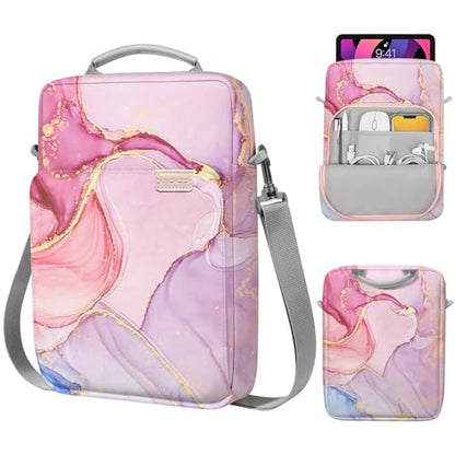 MoKo 9-11 Inch Tablet Sleeve Bag Handle Carrying Case with Shoulder Strap | Fits iPad Pro/Air/A16 11-inch, iPad 10th 10.9, iPad 9/8/7th 10.2, iPadAir 5/4th 10.9 and Tab S8/S9 11-inch, Cloudy Pink - color: Cloudy Pink, size: 9-11 inch