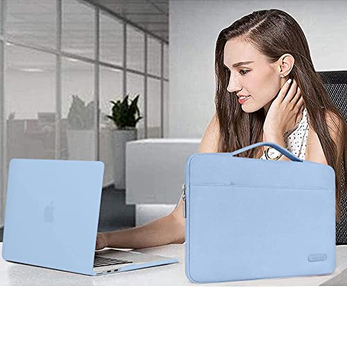 MOSISO Compatible with MacBook Air 13 inch Case M5 2026 M4 2025 M3 M2 2024-2022 A3449 A3240 A3113 A2681,Hard Shell&Sleeve Bag&Keyboard Skin&Webcam Cover&ScreenFilm for MacBook Air 13.6, Air Blue - color: Air Blue