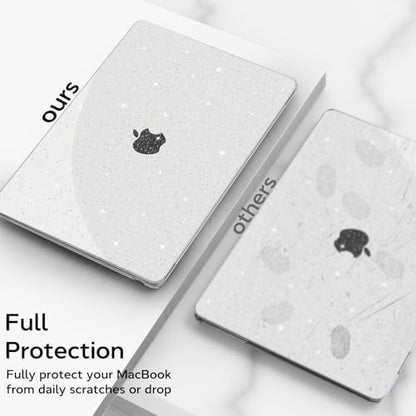B BELK for MacBook Air 13 inch Case 2026-2022 M5 M4 M3 M2, Glitter Clear | Model A3449 A3240 A3113 A2681, Sparkly Plastic Hard Shell for MacBook Air 13.6 inch Case & Keyboard Cover & Screen Protector - color: Glitter Clear