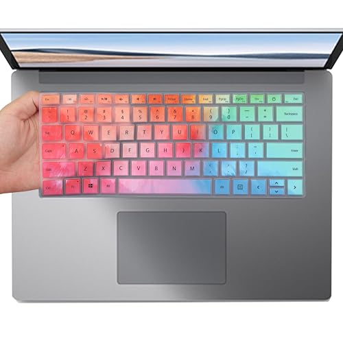 Keyboard Cover for Microsoft Surface Laptop 6/5/4 13.5" 15", Surface Laptop Studio 2 (2023), Studio 14.4" US Layout(Not Fit Surface Laptop 7 2024 2025)-Colorful