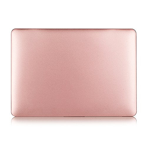 RUBAN Case Compatible with MacBook 12 Inch A1534 - Slim Snap On Hard Shell Protective Cover and Keyboard Cover, Rose Gold - color: Rose Gold
