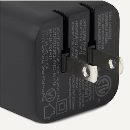 Amazon Basics 65W Fast Charging GaN USB-C Wall Charger, 2-Port for Laptops, Tablets, Phones, Charge 2 Devices at Once, Black - color: Black, style: 65 W Two Port