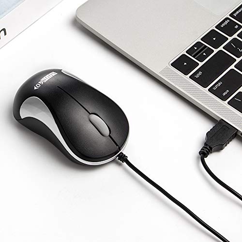 USB Mouse 2 Pack Computer Mouse Ergonomic Optical Wired Mice for Office and Home,Compatible with Computer Laptop PC Desktop Silver by SOONGO - color: Silverdouble