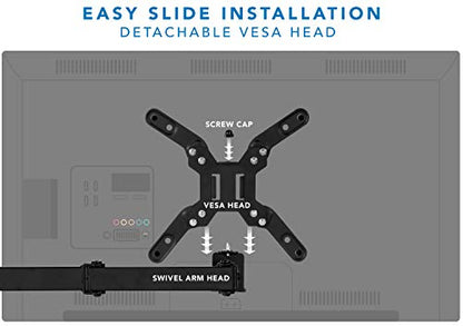 Mount-It! Large Monitor Desk Mount with VESA 200 (200x200, 200x100) Bolting Pattern, Fits up to 42 Inch and Ultrawide Monitors, Full Motion with Clamp and Grommet Base