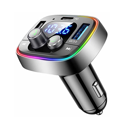 LIHAN Bluetooth Car Adapter 5.4, FM Transmitter, 48W PD/QC Charger | Enjoy Bluetooth music, GPS navigation and hands-free calling while charging devices with powerful 48W PD/QC fast charging