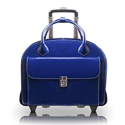 McKlein Glen Ellyn,15" Leather Detachable -Wheeled Ladies' Laptop/Computer & Tablet Business Briefcase Bag/Women's Rolling Overnight Travel Bag, Removable trolley case - color: Sand