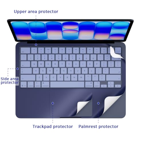 Palm Rest Decal for MacBook Neo Vinyl Skin | Scratch-Resistant Vinyl Skin with Trackpad Protector,Removable Fingerprint-Resistant Keyboard Edge Skin (Blue) - color: Blue