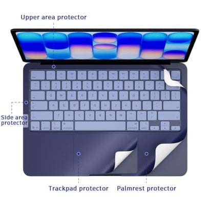 Palm Rest Decal for MacBook Neo Vinyl Skin | Scratch-Resistant Vinyl Skin with Trackpad Protector,Removable Fingerprint-Resistant Keyboard Edge Skin (Blue) - color: Blue