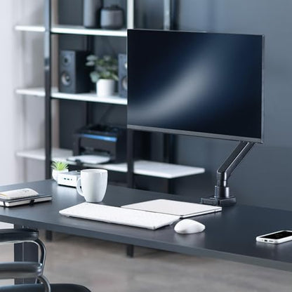 VIVO Premium Aluminum Full Motion Single Ultrawide Monitor Desk Mount Stand with Lift Engine Arm, Fits Screens up to 40 inches, STAND-V101BB - size: Single monitor, style: Standard