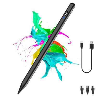 Stylus Pen for Android Tablet, Tablet Pencil for iOS/Android,Rechargeable Active Stylus Pen for Switch/iPhone/Samsung/XiaoMi/Huawei/Vivo/Lenovo and Other Android Smartphones and Tablets-Black - color: Black
