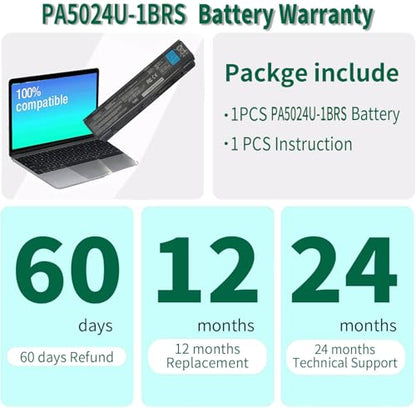 PA5024U-1BRS Battery for Toshiba Satellite S75 P75-A7200 P75-A7100 S855 | S855-S5378 S855D-S5148 C75D C875 C850 L800 C55T-A C55-A5220 C55-A5300 C55-A5302 C55-A5390 P875 PA5026U-1BRS