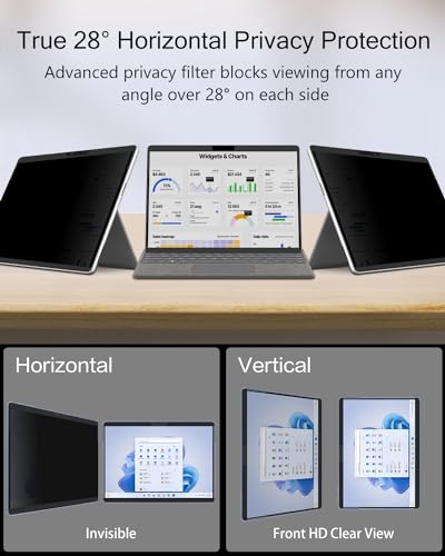 PYS Magnetic Privacy Screen for Microsoft Surface Pro, 12.3 Inch | Pro 7 Plus, Pro 7, Pro 6, Pro 5, Pro 4, Pro 3, Detachable, Matte Finish, Anti-Glare - size: SF 12.3 Inch