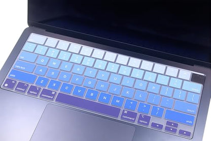 Keyboard Skin Compatible for 2026 MacBook Neo 13" A3404, Air 15.3" 13.6" M5 M4 M3 M2 A3448 A3241 A3114 A2941 A3449 A3240 A3113 A2681, MacBook Pro 14 16 M5 M4 M3 M2 M1 A3426 A3427 A3434 (Ombre Blue) - color: Ombre Blue