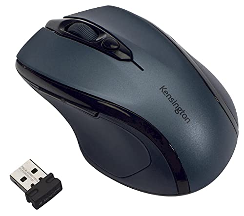 Kensington Pro Fit Mid-Size Wireless Mouse, Graphite Gray (K72423AM) | Comfortable mid-size grip, wireless connection, reliable everyday desktop and laptop use - color: Graphite Gray