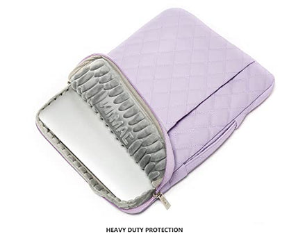 Kinmac 360° Heavy Duty Protective Laptop Sleeve Case Bag Cover with Handle for MacBook Air 13 inch,iPad Pro 13 inch and 13.3 inch HP,Dell,Lenovo,Asus,Acer Laptop (Purple Embroidery) - color: Purple Embroidery, size: 12 inch-13.3 inch