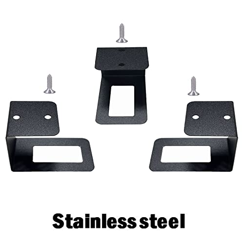 Pmsanzay Laptop Holder Under Desk Laptop Organizer Rack W/Screws, for Laptops, Keyboard, Routers, Modems, Cable Box, Network Switch & More, Devices up to 1.8 inches Thick, Black, Stainless Steel