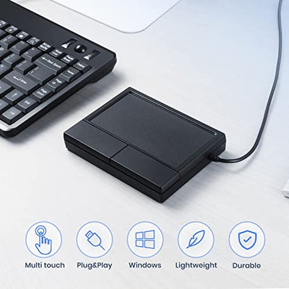 Perixx PERIPAD-504 Wired USB Touchpad, Portable Trackpad for Desktop and Laptop User, Large Size,Big - size: Big - Wired