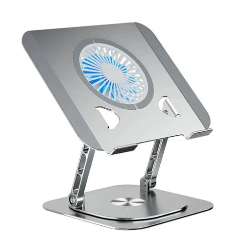 Laptop Stand 360° Rotatable Aluminum Tablet Cooling Stand With Folding fan Radiator Stand Lift