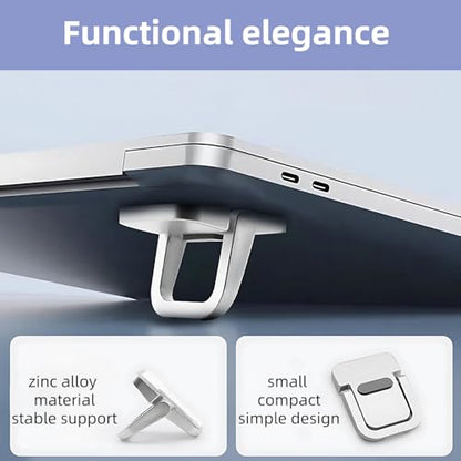 Portable Laptop Stand Zinc Alloy Anti-Slip Keyboard Riser Suitable for 10-17 Inches Laptops, Silver - color: Silver